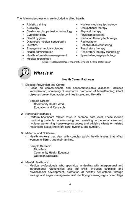 health career plan grade 10|Quarter 4 Module 3: Selecting a Health Career Pathway .